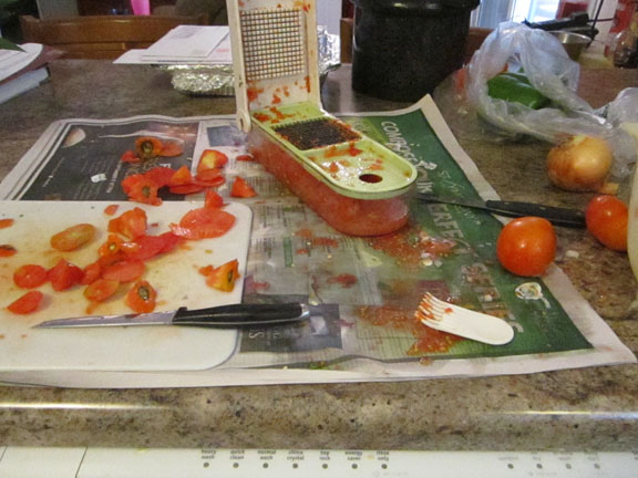A mess on the countertop