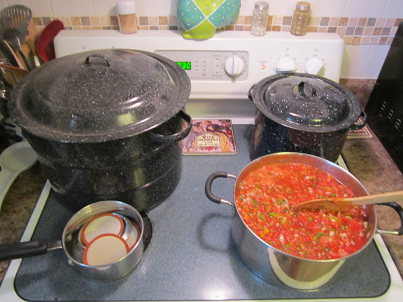 All stove burners occupied