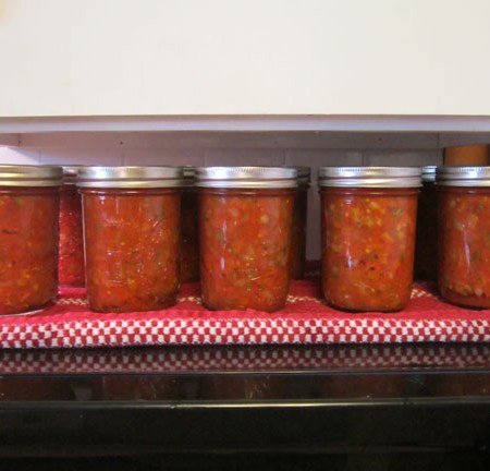 Ten jars of Salsa