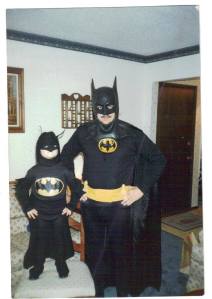 Darrell and Charles 1989 in Batman costumes