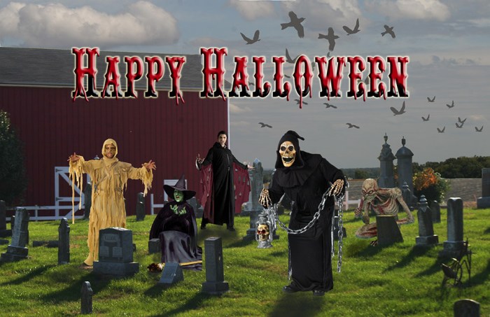 Red Barn with ghouls