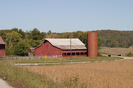 red barn with silo
