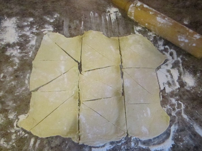 Dough Rolled and cut