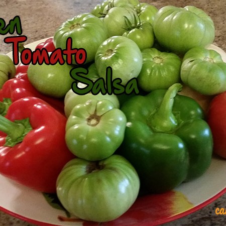 Green tomatoes, red and green peppers