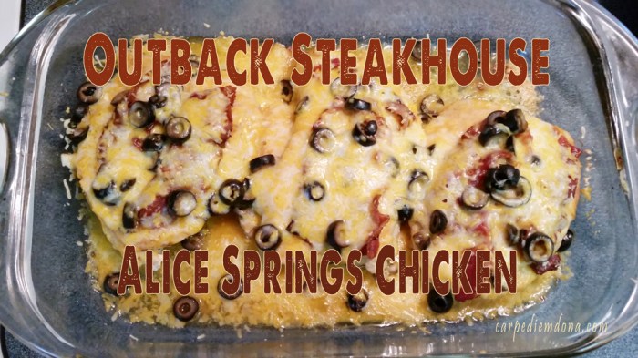 Outback Steakhouse alice Springs Chicken