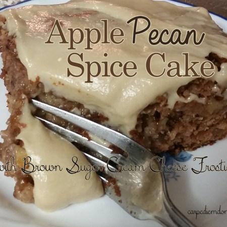 Apple Pecan Spice Cake with Brown Sugar Cream Cheese Frosting