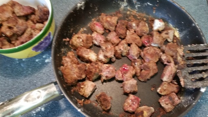 Frying venison