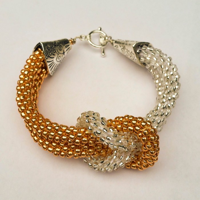 Beaded Kumihimo Love Knot