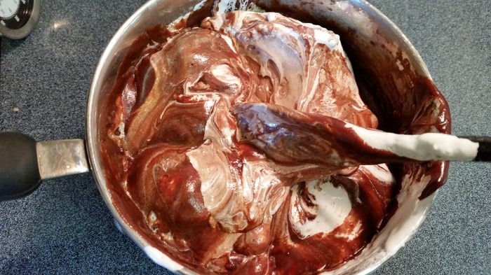 Stirring in marshmallow fluff