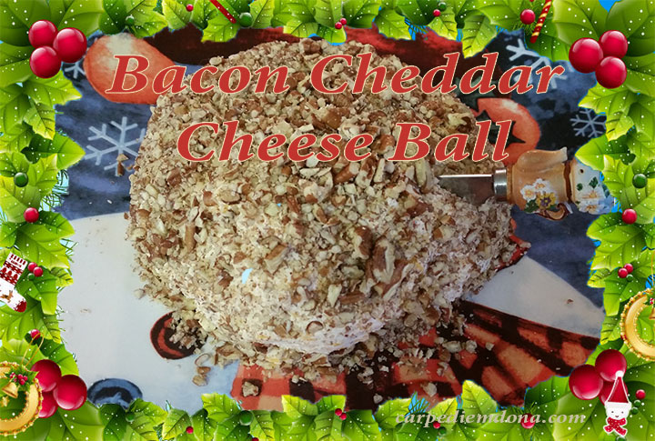bacon cheddar cheese ball with frame