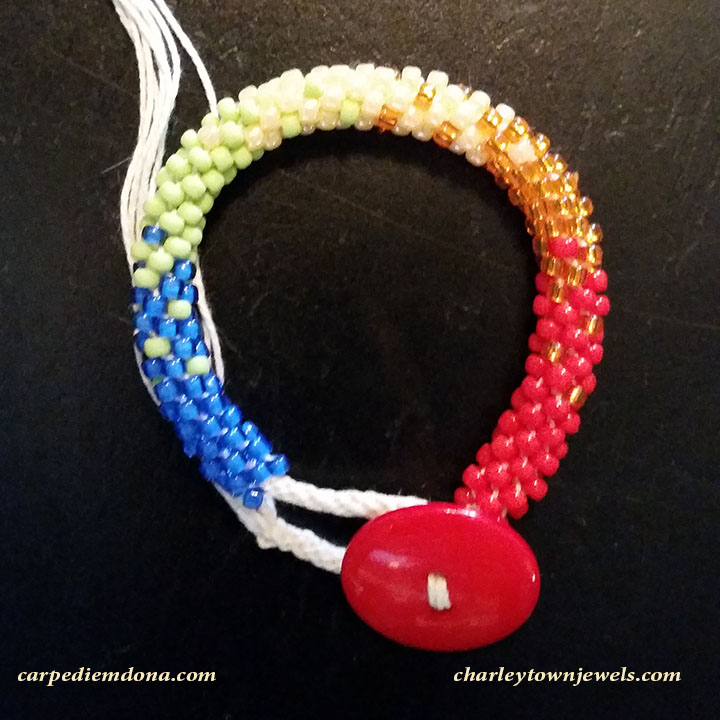 rainbow kumihimo bracelet