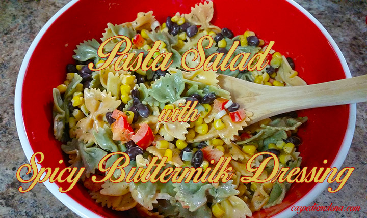 pasta salad with spicy buttermilk dressing yellow