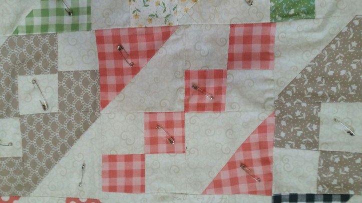 quilt pinned close up