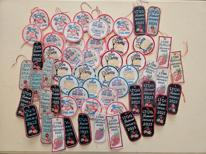 Personalized Quilt Show bookmarks and ornaments